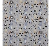 Kt KILOtela - Printed Canvas Fabric - Polycotton - Size: 100 cm length x 280 cm width | Dogs - Blue, grey, brown ─ 1 meter
