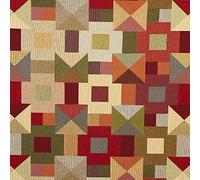 Kt KILOtela - Upholstery Fabric, Jacquard Gobelin, Upholstery, Cushions, Headboards, Accent Pillows, Handbags, Tote Bags, 100 cm Length x 280 cm Width, Checks, Multicolor ─ 1 metre