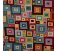 Kt KILOtela - Upholstery Fabric, Jacquard Gobelino, Upholstery Chairs, Cushions, Sofa, Wear-Resistant, Width 280 cm, Length Choice of 50 in 50 cm, Geometric, Square, Multicolor