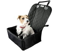 MuttStuff & Co Dog Car Seat - Waterproof Booster Seat Puppy Seat Belt, 2-in-1 Seat Cover for Dog in Car, Puppy Travel Car Seat, Foldable Safety Basket Seat for Small to Medium Dogs