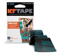 KT Tape Pro Ice Menthol Infused Kinesiology Tape, 20 Strips, 2.5 x 25.4 cm, Black/Cool Aqua