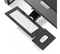 KT1 Ergonomic Under-Desk Computer Keyboard Tray. Adjustable Height Angle Negative tilt Sliding Pull Out Drawer Platform swivels 360 Slides Office Products Furniture Desktop Accessories with Mouse pad