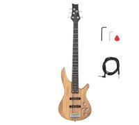 Ktaxon - 5 String Electric Bass Guitar, Standard Full Size Right Handed Rosewood Guitar with Gig Bag Strap, Cable Wrench Tool (Burlywood)