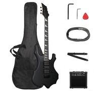 Ktaxon Burning Fire Design Full Size Electric Guitar Kit, Matte Black | 39-inch Beginner Guitars Set with Amplifier, HSH Pickup, Rosewood Fingerboard, 5-Way Pickup Switch, for Musicians Adults