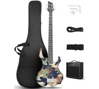 Ktaxon Electric Bass Guitar Flame Design Bass Guitar Kit (Camo Colors)