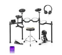 Ktaxon Electric Drum Kit, Electronic Drum Kit with USB MIDI, Dual Power Modes, 3 Smart Coaching, Dual Zone Triggering, Metronome Recording, 225 Authentic Sounds, 64 Polyphony and