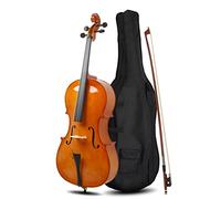 Ktaxon Full-Size Cello, Beginner Cello 4/4, Acoustic Cello Kit with Portable Bag, Bow, Bridge, Rosin, Adults & Kids String Musical Instruments(Nature)