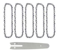 KtbeYTi 5 Pcs Mini Chainsaw Chain, 6 inch 37 TG Chain with 6 inch Guide Bar, Replacement Saw Chain for Handheld Mini Chainsaws