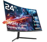 KTC 24 inch 1500R Curved Gaming Monitor 165Hz 1ms FHD 1080p VA Tilt Adaptive Sync HDR 110% sRGB DP/HDMI, VESA for Gaming Home Office Business PS5 PC Monitors
