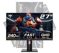 KTC 27 inch 240Hz Gaming Monitor, QHD 2560x1440 Monitor, Fast HVA, HDR400, G-Sync/FreeSync Compatible, USB/Type C/DisplayPort/HDMI, VESA Mountable, Pivot Height Tilt Adjustable, H27E22