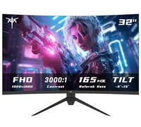 KTC 32 Inch Curved Gaming Monitor, FHD 1080P 165Hz PC Monitor, 1500R, 122% sRGB with HDR, FreeSync Premium, HDMI 2.0x2, DisplayPort 1.4, VESA Compatible, Tilt Adjustable, Eye Care, H32S17C