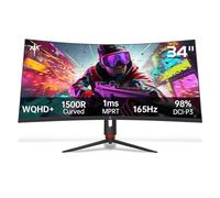 KTC 34 Inch 21:9 Curved Ultra Wide Gaming Monitor 3440x1440p 165Hz 1ms Curved Monitor 1500R Freesync G-sync, Picture for Picture, Picture in Picture, Height