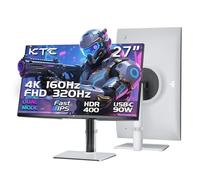 KTC 4K Gaming Monitor 27 Inch | Dual Mode 4K@160Hz / FHD@320Hz Seamless Switching | Fast IPS Panel | 1ms Response Time | HDR400 | Adaptive Sync | 125% sRGB, 97% DCI-P3, ΔE<2 | USB C 90W | KVM | White