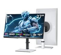 KTC Mini LED Monitor 27 Inch | Gaming Monitor | 2K@180Hz QHD (2560x1440P) | VESA Display HDR1400 | 1ms | Adaptive Sync | 148% sRGB | HDMIx2, DPx1 | Vertical and Wall Mounting Support | White M27T6