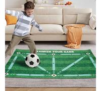 KTCINA 1Pcs Football Footstep Training Mat 90x60cm Non-Slip Soccer Train Mat for All Levels Kids Adults Indoor (Green)