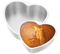 KTCINA 2 Pcs Heart Shaped Cake Pan Set, 6 and 8 Inch Aluminum Cake Pans Heart Cake Tin Baking Cake Mold Non-Stick Cake Baking Pan Cake Mould for Baking Wedding Birthday Christmas Party (6+8 Inch)