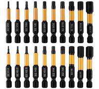 KTCINA 20Pcs Allen Key Drill Bit Set 1/4" Shank Impact Hex Head Allen Wrench Drill Bit Set SAE and Metric S2 Alloy Steel Magnetic Screw Driver Drill Bit Repair Tool for Home Repair