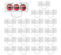 KTCINA 20Pcs Cupcake Boxes 4 Hole Cake Baking Boxes with Handle, Rectangle Cup Cake Box for Cupcakes Muffins Desserts Bakery Cookie Box for Home Baking, Party, Wedding, Christmas(White)
