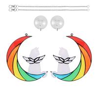 KTCINA 2Pcs Dog Cat Ornament, Dog Memorial Gifts for Loss of Dogs Pet Sympathy Hanging Gift Dogs/Cats on Moon Acrylic Beverage Suncatcher Ornaments Decor for Pets Cats Lover(White Cat)
