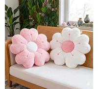 KTCINA 2Pcs Flower Pillows, 34cm Flower Shaped Throw Pillows Daisy Plush Pillow Soft and Fluffy Decorative Bed Pillow Daisy Floor Seat Cushion for Bed Sofa Couch Office Chair Car Foot Cushion