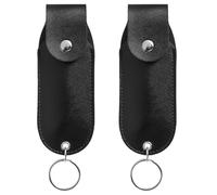 KTCINA 2Pcs Pepper Spray Pouch PU Leather Spray Protective Holster Top Flap Belt Pepper Sprays Holder Self Defense Leather Case Mini Portable Peppers Holster for Bags Belts
