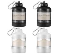 KTCINA 4 Pcs Protein Powder Container Protein Powder Dispenser with Keychain Keyring, Portable Leakproof Keychain Creatine Travel Container for Workout Fitness Or Travel