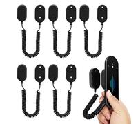 KTCINA 6Pcs Magnetic Remote Control Holders with Spring Ropes, Wall Mount Remote Control Tether Anti-Lost Rope Organizer Easy Installation for Projector TV Fan and Air Conditioner Remotes
