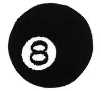 KTCINA 8 Ball Rug 80cm Round Tufting 8 Ball Carpet Room Decor Billiard Carpet Simulation Billiards Design Non-Slip Circle Floor Rug Decor Rugs for Living Room, Party Decoration (Black, 80x80)
