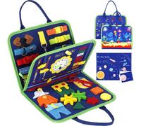 KTCINA Busy Board Montessori Toys for Toddler 1 2 3 Year Old, Educational Learning Activity Sensory Book Felt Quiet Book Montessori Sensory Toys Baby Travel Busy Books for Plane Car, Boys Girls Gift