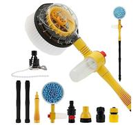 KTCINA Car Wash Brush Kit with Foam Bottle, 360° Rotating High Pressure Car Cleaner With Hose Attachment Long Handle Car Washing Brush Sponge Cleaning Tool for Car Yard Garden Home Pet