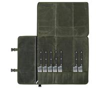 KTCINA Chef Knife Roll Bag, Waterproof Waxed Canvas Knife Case 10 Slots Knives Cutlery Tool Roll Case with Zipper Pocket Portable Knives Storage Bag for Chefs Culinary Traveling