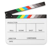KTCINA Film Directors Clapboard, 10x12 In Acrylic Film Clapper Board Movie Clapperboard Movie Slate Cut Action Scene Slates for Movies, TV Shows, Studio Live, DIY Videos(White A)