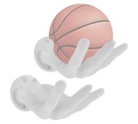 KTCINA Hand Shape Ball Rack Wall Mounted Basketball Display Stand Space Saving Sports Ball Holder Rack Hand Shaped Basketball Display Stand for Basketball Football Soccer Ball (2Pcs White)