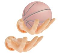 KTCINA Hand Shape Ball Rack Wall Mounted Basketball Display Stand Space Saving Sports Ball Holder Rack Hand Shaped Basketball Display Stand for Basketball Football Soccer Ball (2Pcs Yellow)