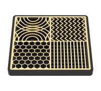 KTCINA Ice Stamp Tray for Cocktails & Whiskey, Brass Ice Cube Imprinter with Silicone Mat Square Ice Molds Stamps for Clear Ice Cubes