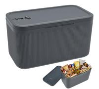 KTCINA Lockable Storage Box with Combination Code, Portable Medication Lockable Container for Refrigerator Locked Storage Box for Medicine, Food, Phone, Documents 23.5x12.8x14.5cm (Large Grey)