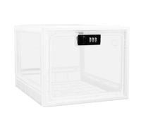 KTCINA Locking Storage Container, Large Medication Lockable Container for Refrigerator Lockable Box with Code Food Safe Locking Box for Medicine, Food, Phone, Office Documents Safety (Clear)