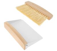 KTCINA Small Dustpan and Brush Set, Mini Portable Dustpan Wooden Table Dustpan and Brush Mini Broom and Dustpan Set for Sweeping and Cleaning Table Crumb Brush and Pan for Tabletop Countertop(2Pcs)