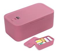 KTCINA Small Lockable Storage Box with Combination Code, Portable Medication Lockable Container for Refrigerator Locked Storage Box for Medicine, Food, Phone, Documents Safety 23.9x13x9.6cm (Pink)