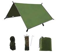 KTCINA Tent Tarp 3m x 3m, Waterproof Hammock Rain Fly Camping Tent Tarp Windproof Snowproof Camping Tarpaulin Shelter with Ropes and Stakes Portable Camping Shelter Tarp for Camping Beach