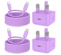 KTDRJN for Fast iPhone Charger, 20W Apple Charger 2Pack 3.0A, iPhone charger fast charge with USB C To Lightning Cable 2M for iPhone 14 13 12 11 Pro Max XS XR X 8 7 6 Plus 5, iPad and iPod-Purple