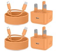 KTDRJN for iPhone Charger Fast Charge, 2Pack 20W Apple Charger 3.0A fast iPhone charger with usb c to Lightning Cable 2M for iPhone 14 13 12 11 Pro Max XS XR X 8 7 6 Plus 5, iPad and iPod-Orange