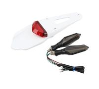 KTEBNWOSD Dirt Pit Rear Taillight Motorbike 12V LED Tail Brake Lamp License Plate Lamp For Enduro Trail Supermoto Motorcycle Parts Motorcycle Tail Light