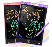 KTEBO® 2 Pack 10 Inch LCD Writing Tablet for Kids, Electronic Drawing Pad and Doodle Board for Ages 3-8, Birthday and Christmas Gifts for Boys and Girls, Stocking Stuffers for Kids(Purple & Red)