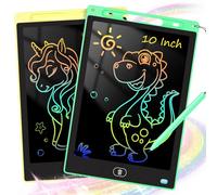 KTEBO® 2 Pack 10 Inch LCD Writing Tablet for Kids, Electronic Drawing Pad and Doodle Board for Ages 3-8, Birthday and Christmas Gifts for Boys and Girls, Stocking Stuffers for Kids(Yellow+Green)