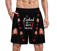 Ktfhvgy Personalized customized men's five-point pajamas,men's shorts pajamas with girlfriend's head,men's pajamas with photos, Style-20, S-5XL