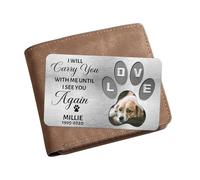 Ktfhvgy Personalized Memorial Pet Aluminum Wallet Card, Pet Missing Passing Memorial Wallet Card, Sympathy Gift for Lost Pet, Pet Memorial Gift (style-02)