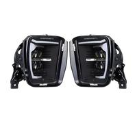 KTFRESQ Car Lamp Headlights Compatible With Dodge For Ram 1500 2013 2014 2015 2016 2017 2018 Bumper Driving Fog Lamp Upgraded Lights DRL Black 2pcs