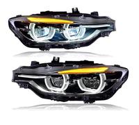 KTFRESQ Car Lamp Headlights Compatible With For F30 F35 2013 2014 2015 2016 2017 2018 3 Series 320i 325i DRL Angel Eyes Automotive Accessories Car Front Lights