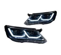 KTFRESQ Car Lamp Headlights Compatible With For Tiguan 2007 2008 2009 2010 2011 2012 Assembly Upgraded Lens Headlights And Daytime Running Lights 2pcs
